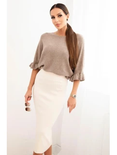 Dámská viskózová tužková sukně s elastickým pasem béžová