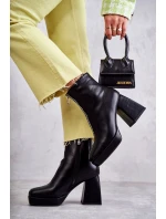 Dámské kozačky na  se zipem černá model 21595111 - Boto