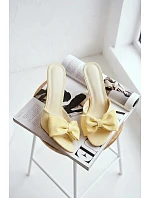 Dámské sandály na jehlovém podpatku s mašlí Žluté Jelessa Dámské sandály na jehlovém podpatku s mašlí Žluté Jelessa