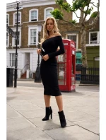 model 18863501 Šaty na tělo s odhalenými rameny černé - Moe