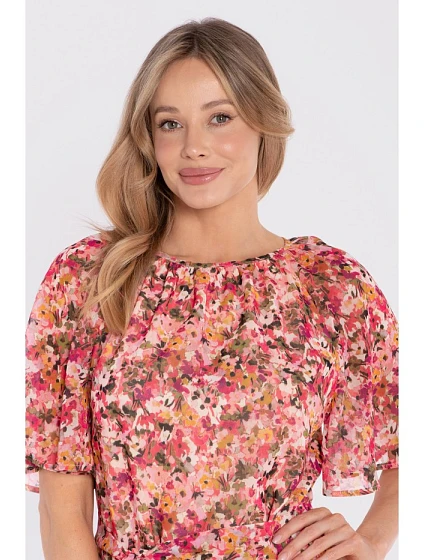 model 22152328 Šifonové midi šaty se zavazováním v pase model 1 - STYLOVE