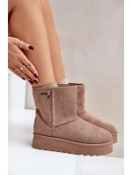 Vysoké Dámské Sněhule Na Platformě Big Star OO274A097 Béžové