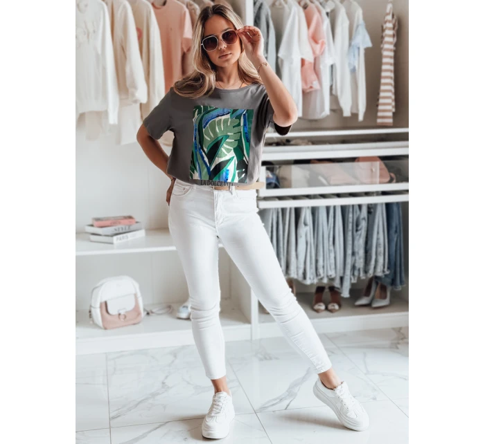 MUYUMBA dámské tričko s potiskem graphite FashionStreet RY2619