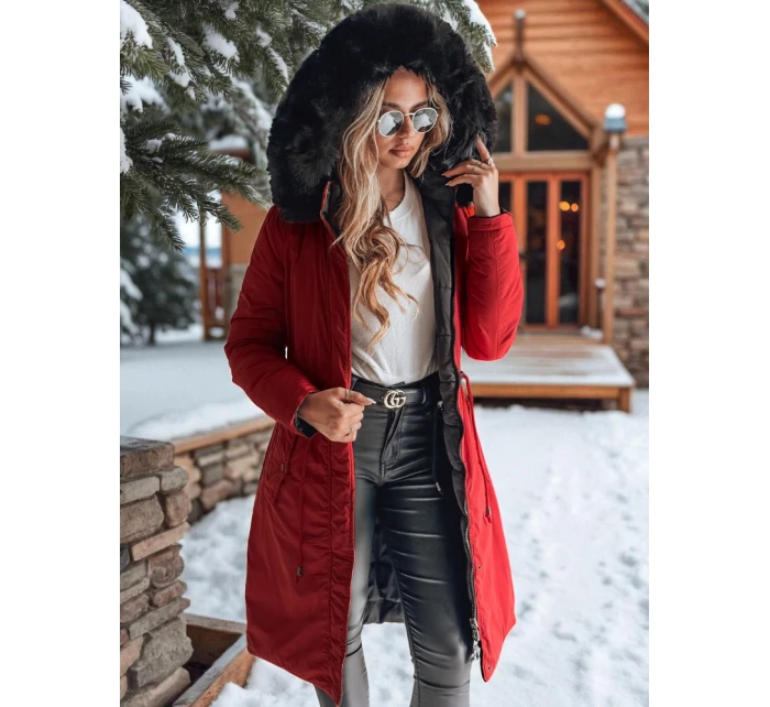 Dámská zimní bunda TRENDNEL s oboustrannou kapucí červená FashionStreet TY4588