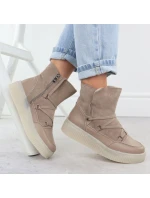 Dámské béžové kožené boty Filippo DBT7162