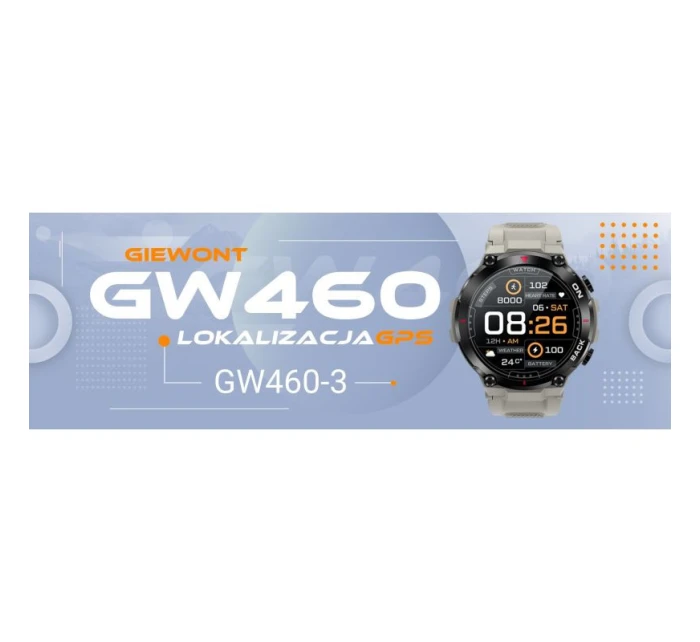 GIEWONT Pioneer GPS smartwatch GW460-3 - Světlý kámen GIEWONT Pioneer GPS smartwatch GW460-3 - Světlý kámen