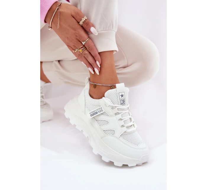 Dámské Sportovní Boty Sneakers Na Tlusté Podešvi Bílé Prononice Dámské Sportovní Boty Sneakers Na Tlusté Podešvi Bílé Prononice