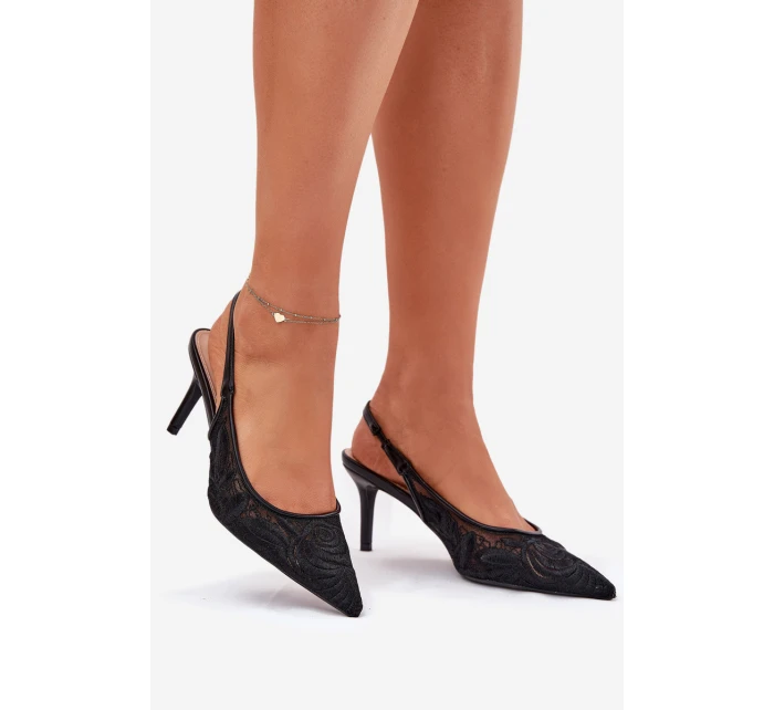 Krajkové Lodičky Sandály S  Černé model 21699340 - Boto