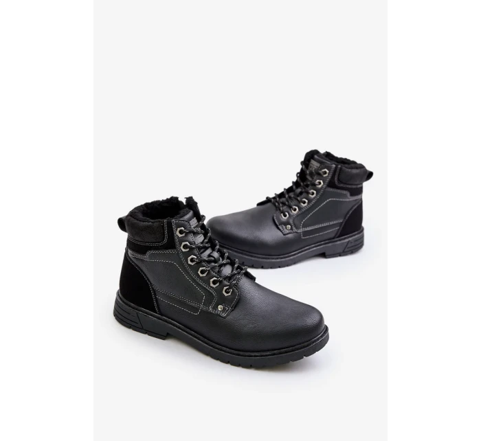 Zateplené Pánské Trapery Z Eko Kůže Černé Venredia