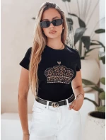 Dámské tričko s korunkou BLINGESSO černé FashionStreet RY2877