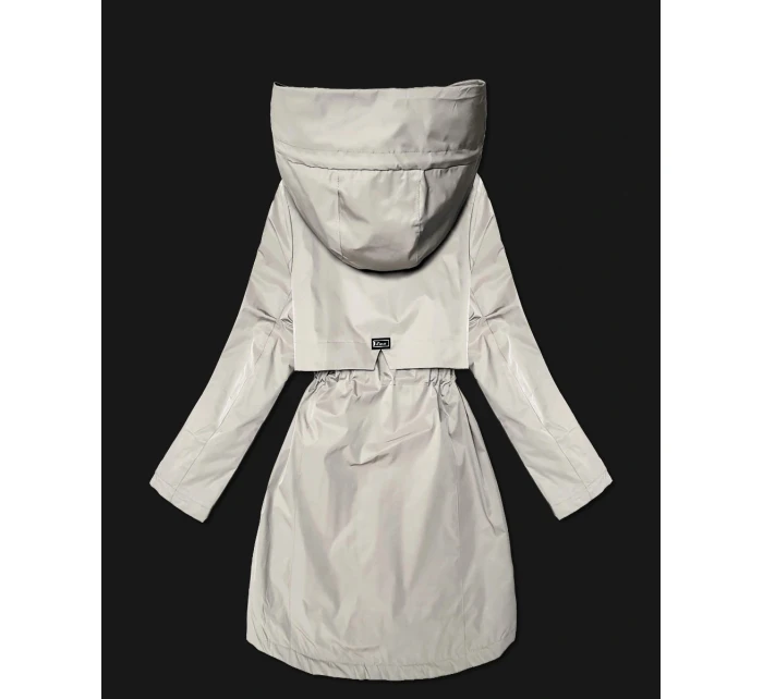 Prosta kurtka damska z podwijanymi rękawami Goodlookin jasny beżowy (B8556-26)