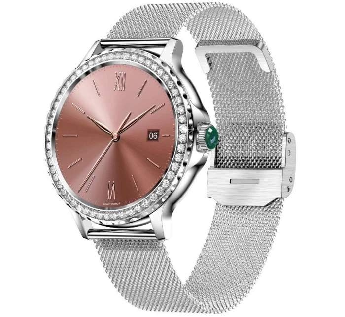 Dámské chytré hodinky Rubicon RNCF19-1 Stříbrný náramek + řemínek Dámské chytré hodinky Rubicon RNCF19-1 Stříbrný náramek + řemínek