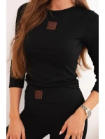 Dámská souprava bavlněná s dlouhým rukávem a legínami černý Dámská souprava bavlněná s dlouhým rukávem a legínami černý