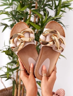 Nazouváky Na Korkové Podrážce S řetízkem Béžové model 21558029 - Boto