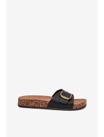 Dámské sandály na korkové platformě s přezkou černé Vianara Dámské sandály na korkové platformě s přezkou černé Vianara