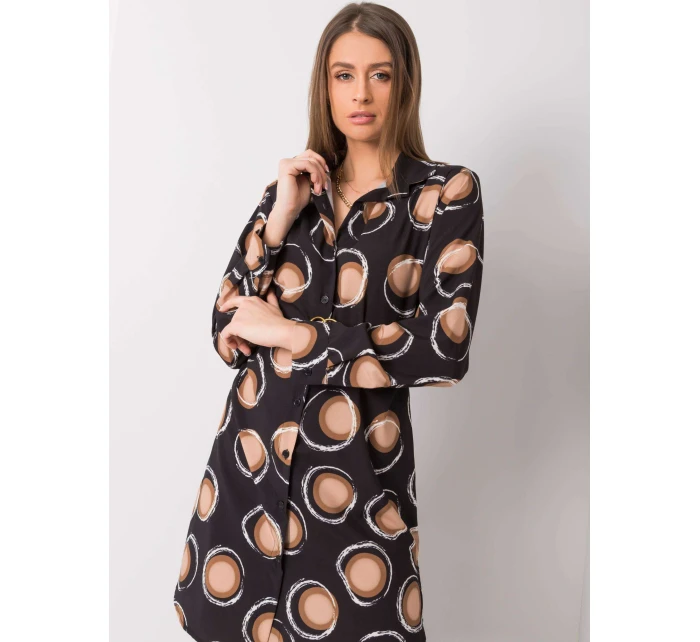 Šaty DHJ SK 12765.11 černá a béžová Šaty DHJ SK 12765.11 černá a béžová