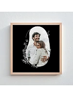 Personalizovaný magický fotoobraz v rámu - čtverec 20x20 - květinové orámování Personalizovaný magický fotoobraz v rámu - čtverec 20x20 - květinové orámování