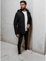 Pánská přechodná prošívaná bunda s kapucí černá model 21983056 - Dstreet