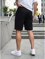 Pánské černé teplákové kraťasy FashionStreet SX2632 Pánské černé teplákové kraťasy FashionStreet SX2632