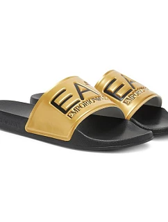 Pánské sportovní žabky Emporio Armani EA7 černé/zlaté – 7X000108-AF15118-MZ097