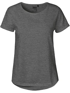 Neutral O 80012 Dámské bio tričko s ohrnutými rukávy 77.8012 dark heather
