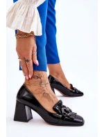 Pohodlné lodičky z lakované kůže černé model 21611385 - S.Barski