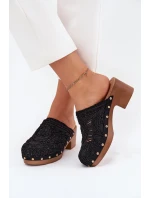 Dámské Pantofle Na Podpatku Černé model 21700123 - Boto Dámské Pantofle Na Podpatku Černé model 21700123 - Boto