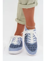 Kožené dámské polobotky D&A GR61-5951 modré