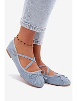 Dámské baleríny s a pásky v džínové barvě model 22309407 - Boto Dámské baleríny s a pásky v džínové barvě model 22309407 - Boto