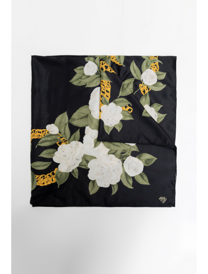 Monnari Šály a šátky Dámský šátek s květinovým vzorem Multi Black