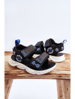 Dětské světlé sandály Černá a modrá Maxel