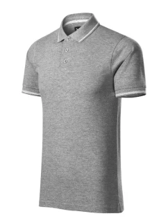 Perfection plain polokošile pánská tmavě šedý melír