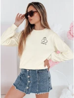 Dámská oversize mikina s výšivkou CHERSOFT ecru FashionStreet BY1400