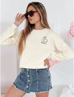 Dámská oversize mikina s výšivkou CHERSOFT ecru FashionStreet BY1400