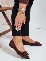 Dámské semišové hnědé baleríny Dstreet model 21992104 - FashionStreet
