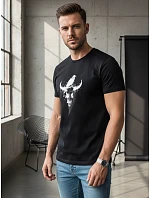 Pánské tričko s potiskem lebky a rohů NX060R Pánské tričko s potiskem lebky a rohů NX060R