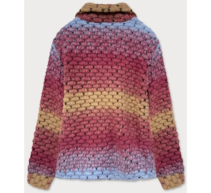 Tmavě růžová košilová dámská bunda s límcem model 16148660 - MADE IN ITALY Tmavě růžová košilová dámská bunda s límcem model 16148660 - MADE IN ITALY