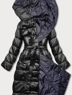 DWUSTRONNA DŁUGA KURTKA Z KAPTUREM CZARNA model 21244970 - MINORITY