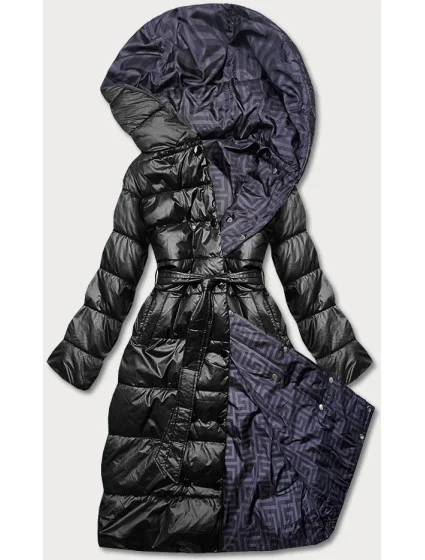 DWUSTRONNA DŁUGA KURTKA Z KAPTUREM CZARNA model 21244970 - MINORITY