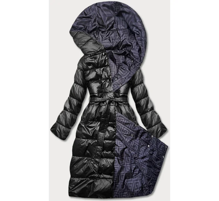 DWUSTRONNA DŁUGA KURTKA Z KAPTUREM CZARNA model 21244970 - MINORITY