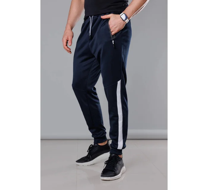 Tmavě pánské teplákové kalhoty se vsadkami model 18347945 - J.STYLE