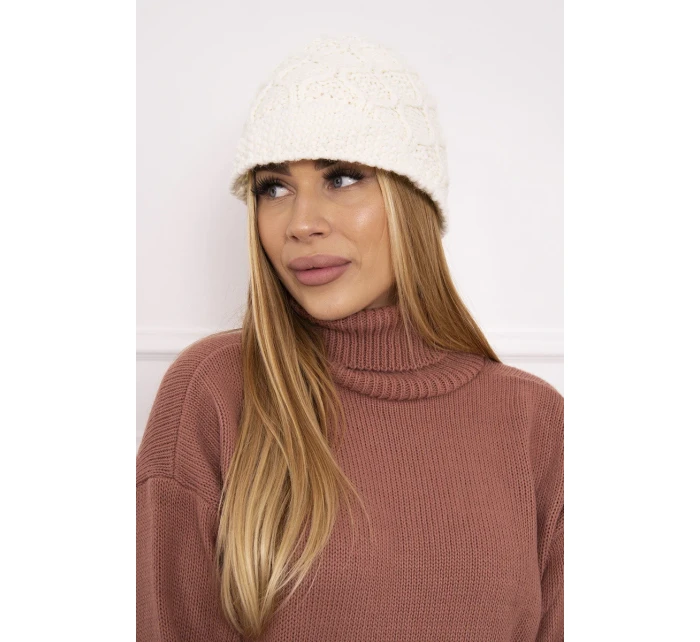 Fleecová čepice Roma  ecru model 18749867 - K-Fashion