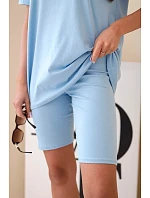 Dámský bavlněný komplet s krátkým rukávem a šortkami žlutý Dámský bavlněný komplet s krátkým rukávem a šortkami žlutý