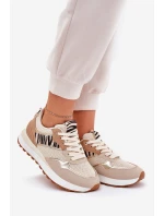 Dámské Sportovní Boty Na Platformě Zebra Béžové Davinara
