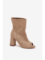 Semišové Boty Na Podpatku S Béžové Zazoo model 21704113 - Boto Semišové Boty Na Podpatku S Béžové Zazoo model 21704113 - Boto