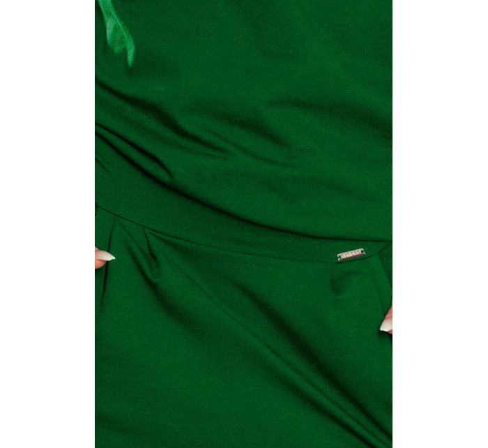 Mikinové šaty s výstřihem na zádech Numoco - zelené