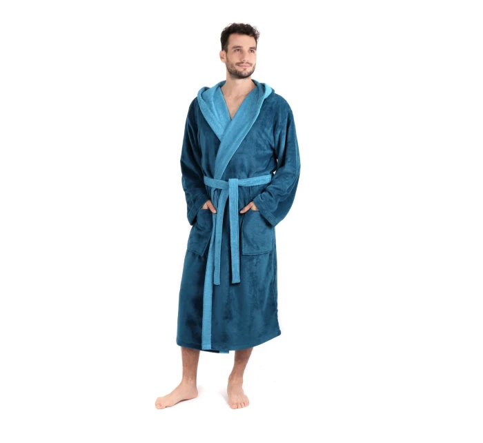 Unisex župan Tampa duo s kapucí 3959 petrolejová - Vestis