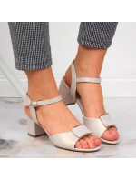 Sergio Leone W SK139F béžové sandály na vysokém jehlovém podpatku