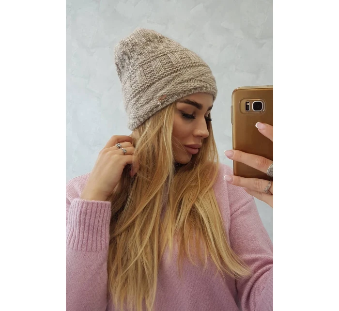 Fleecová čepice Edyta K298 béžová