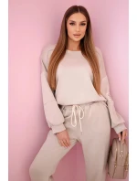 Komplet teplákové + kalhoty máslová látka béžový Komplet teplákové + kalhoty máslová látka béžový